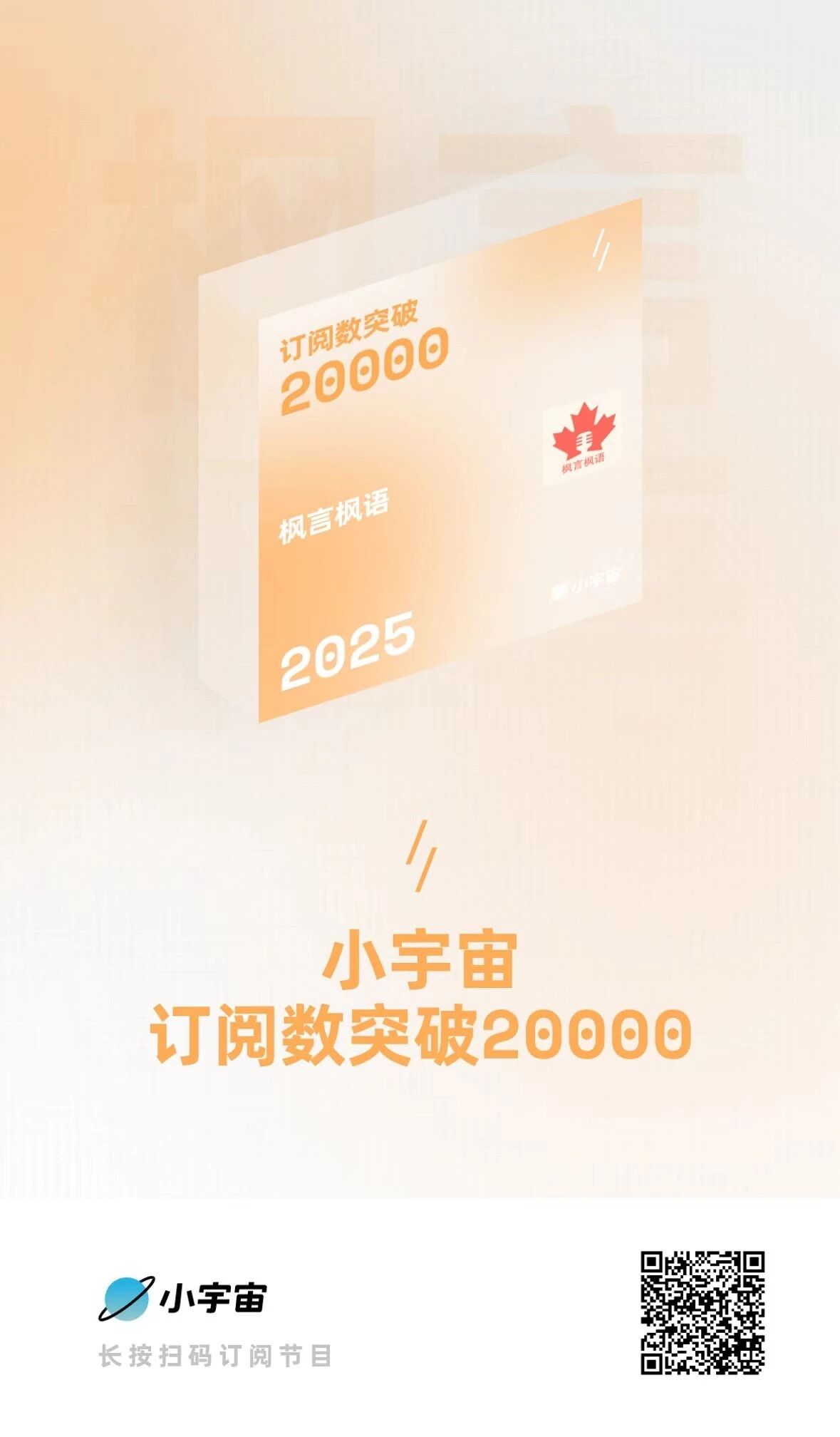 我们的播客订阅数超过2万啦！🎉